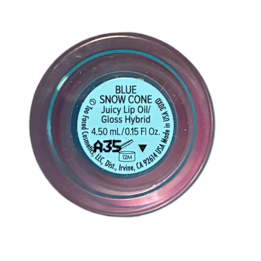 Too Faced Kissing Jelly Lip Oil Gloss Blue Snow Cone Limited Edition New Unboxed